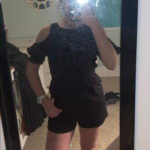 Black Francesca’s ruffled romper